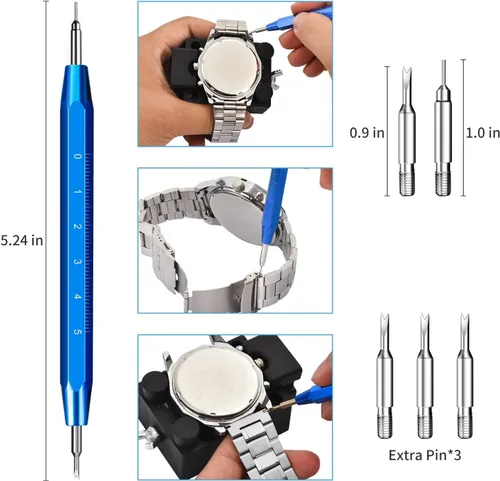 Miniatura 2 de Kit de herramientas de extracción de eslabones de reloj kit de reparación de EasyTime Watch con herramienta de correa de reloj, herramienta