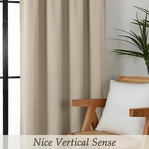 Miniatura 6 de Gwine Cortinas opacas para dormitorio, 54 pulgadas de largo, paneles de cortina de ventana con aislamiento térmico y reducción de ruido, cortinas