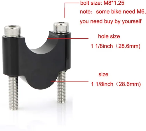 Miniatura 5 de Xitomer Elevadores de manillar de motocicleta ADV de 1 1/8 pulgadas, 1.126 in, sin abrazaderas, apto para VFR1200X, Street Triple RS, Street Triple