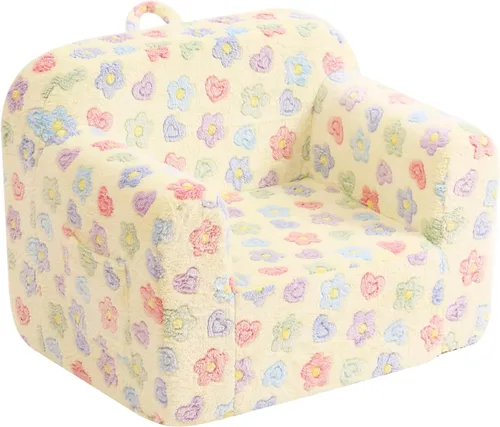 Miniatura 15 de Tiita Sofá para Niños, Sofá para Niños con Asa de Transporte, Sofá de Espuma Portátil para Niños Pequeños, Sofá de Guardería para Niños que Brilla