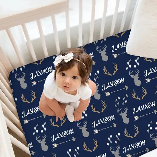 Miniatura 6 de Arrow - Sábanas para cuna de bebé, sábanas ajustadas personalizadas para cuna con nombre, sábanas personalizadas para cuna para bebés niños y niñas