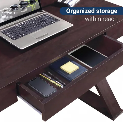 Miniatura 8 de Techni Mobili Escritorio moderno con cajón, color espresso
