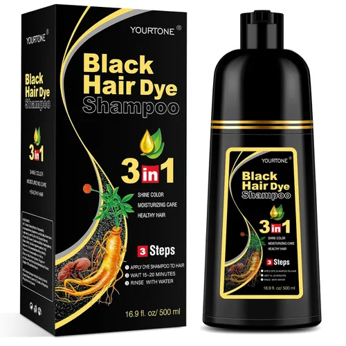 Miniatura 6 de YOURTONE Champú de tinte para el cabello castaño oscuro 3 en 1 para cobertura de cabello gris, champú de color de cabello para mujeres y hombres
