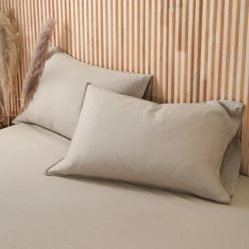 Miniatura 3 de Fundas de almohada de lino francés – Fundas de almohada de lino que absorben la humedad, tamaño King (20 x 40 pulgadas), color caqui Lino Caqui