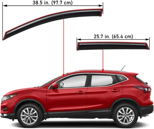 Miniatura 2 de Lightronic Visera de ventana de ventilación automática con clip extra duradera en canal, compatible con Nissan Rogue Sport 2017-2022, protector