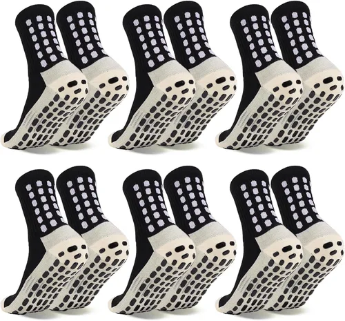 Miniatura 10 de 6 Pairs Grip Soccer Socks Colorful Non Slip Sports Football Basketball Hospital Yoga Socks for Men Women