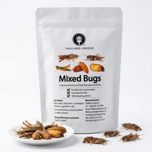 Miniatura 11 de Thailand Unique Grillos sazonados para barbacoa – Bolsa de 0.53 oz de insectos comestibles deshidratados para humanos, insectos nutritivos