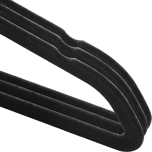 Miniatura 3 de Casafield 50 perchas de terciopelo negro para trajes, perchas antideslizantes que ahorran espacio