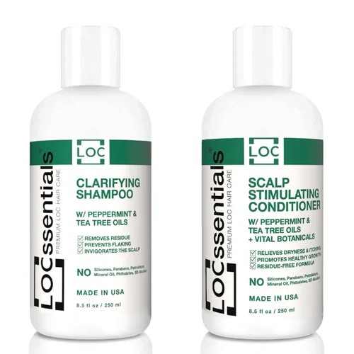 Juego de champú y acondicionador para mechas, trenzas, giros, rastas, entrelazados, microlocs, rastas, cabello sintético de ganchillo, con aceites