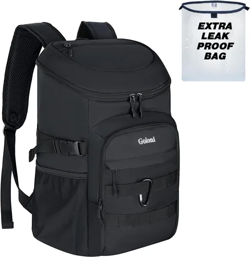 Mochila térmica con aislamiento, a prueba de fugas, pequeña mochila térmica suave para hombres y mujeres, para campamentos, viajes, playa, Negro