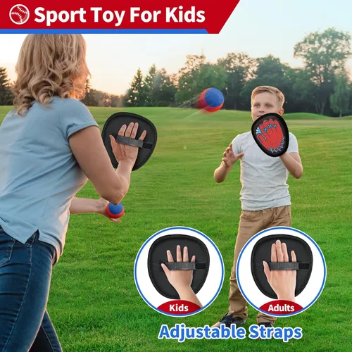 Miniatura 2 de SpringFlower Paquete de 4 juegos de atrapar y lanzar, juego de pelota para atrapar niños pequeños, juego de béisbol para niños, playa y piscina al