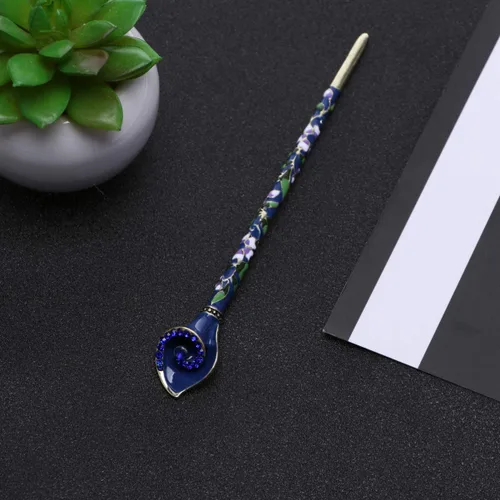 Miniatura 8 de Happyyami Pinzas para el pelo de boda Retro Cloisonne Metal aleación pelo palillo decorativo fiesta disfraz accesorios para el cabello damas mujeres