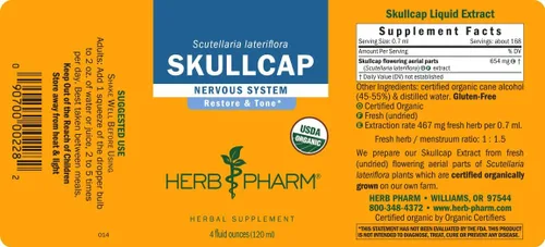 Miniatura 10 de Herb Pharm Extracto de hierbas líquido Skullcap: hierba tradicional relajante Skullcap. Apoyo tradicional para la mente tranquila, sin OMG, sin