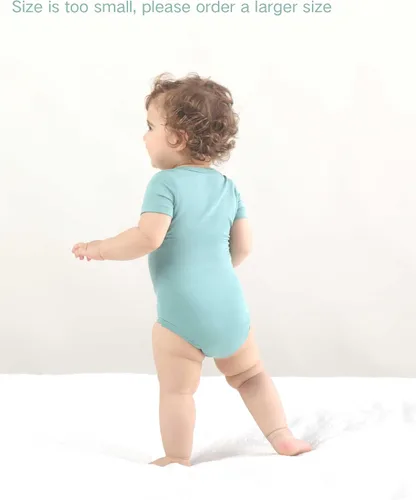 Miniatura 4 de Conjunto de body sólido de manga corta para bebé, rayón hecho de bambú, recién nacido, niño y niña, paquete de 5