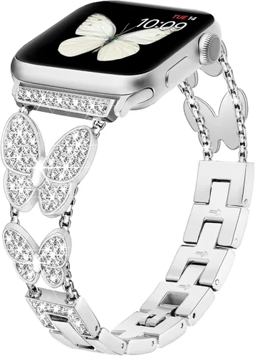 Miniatura 10 de Banda Mariposa Compatible con Correas de Apple Watch de 40mm 41mm 42mm (S11/10) 38mm iWatch SE Series 11 10 9 8 7 6 5 4 3, Correas delgadas