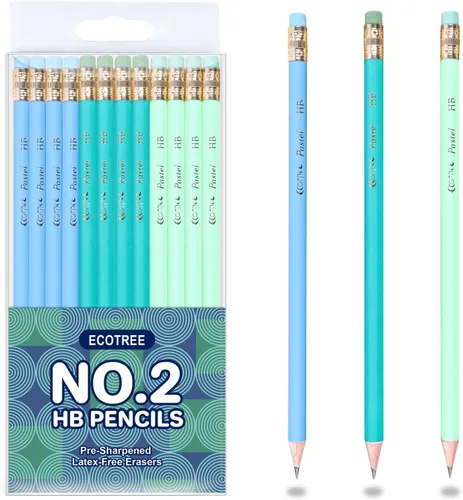 Miniatura 9 de ECOTREE Lápices #2 preafilados para niños, lápiz número 2 con borradores para escuela, escritura, 12