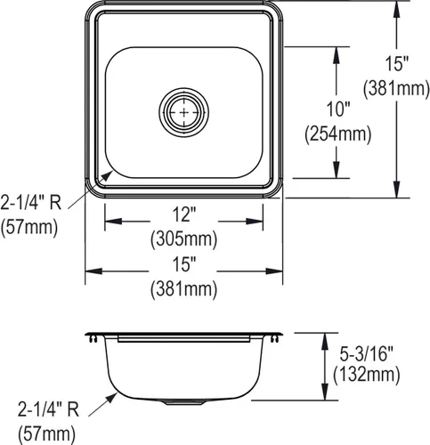 Miniatura 10 de Elkay D11515 Dayton Fregadero de Cocina de Acero Inoxidable de 15" con Instalación Empotrada de Una Sola Cubeta - 1 Orificio para Grifo