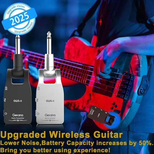 Miniatura 2 de Sistema de guitarra inalámbrica 2.4 GHz transmisor de guitarra inalámbrica Receptor Guitarra eléctrica Batería de litio recargable inalámbrica