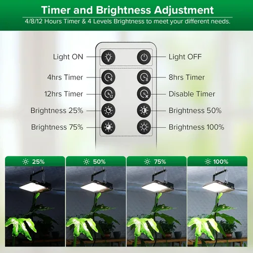 Miniatura 5 de SANSI Luz LED de crecimiento regulable, 3000K 5000K 660nm 730nm espectro completo 45W (equivalente a 340W) con control remoto, temporizador