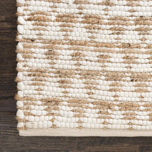 Miniatura 8 de Unique Loom Chindi Jute Collection - Alfombra de área (2 pies 2 pulgadas x 6 pies 1 pulgada, blanco/natural)