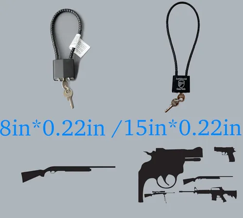 Miniatura 4 de Cable Gun Locks with Keys Hunting Sports- Keyed Alike 15" Cable Gun Safe Lock CA DOJ Approved for Pistols, Handguns, Rifles, and Shotguns, Home