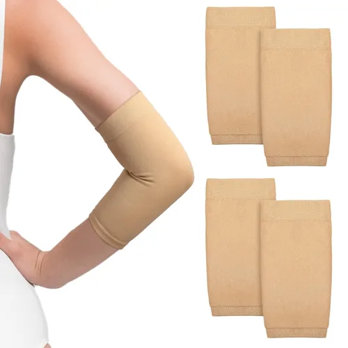 Vicenpal 2 pares de mangas para cubrir tatuajes para el antebrazo para mujeres y hombres, cubierta de compresión para la parte superior del brazo