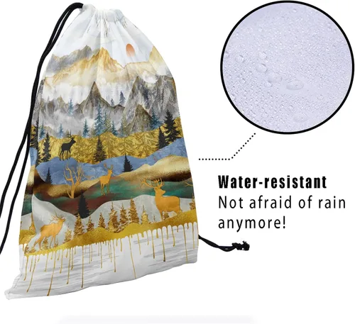 Miniatura 172 de Bolsa de agarre de gimnasia de piel de animal, bolsa de gimnasia con cordón ajustable, bolsa de cuerda para fauna silvestre, Mariposas Galaxy