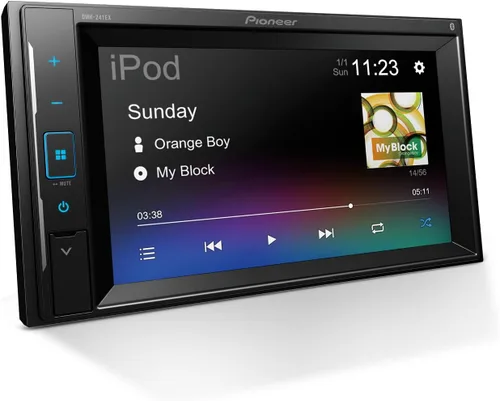Pioneer DMH-241EX 6.2" Pantalla táctil resistiva, Doble Din – Bluetooth, Cámara de respaldo, Radio AM/FM, USB, Reproducción FLAC, Chasis corto, EQ