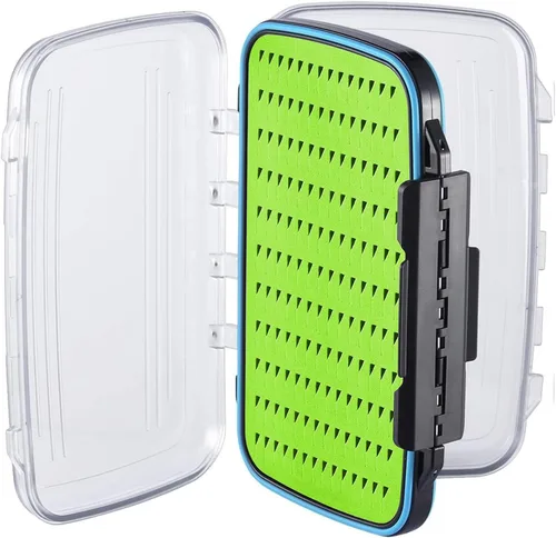 Miniatura 8 de Gonex Cajas de pesca con mosca para cajas de jig de pesca con mosca de dos caras, caja de pesca con mosca impermeable y ligera, tapa transparente
