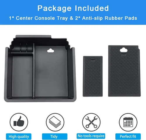 Miniatura 6 de PIMCAR Compatible con Ford Ranger 2019 2020 2021 2022 2023 Organizador de Consola Central Material de Plástico ABS Bandeja de Inserción de Caja