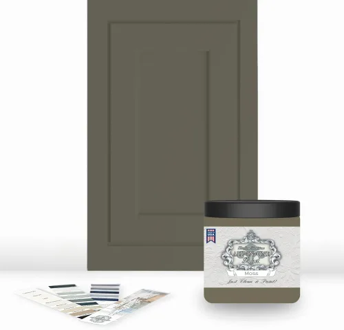 Miniatura 114 de Pintura TODO EN UNO, Abbey (gris cálido), Muestra de 8oz - Pintura duradera para gabinetes y muebles. Imprimación y capa superior incorporadas,