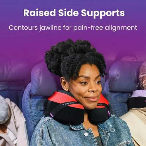 Miniatura 4 de Cabeau Almohada cervical de viaje para aviones – The Neck's Evolution, TNE S3 – Diseño de espuma viscoelástica de apoyo para vuelos de larga