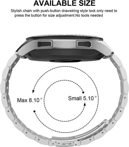 Miniatura 8 de BaiHui - Correa de metal compatible con Galaxy Watch de 1.81 pulgadas, Gear S3 Classic/Frontier, sin huecos, de liberación rápida, de acero