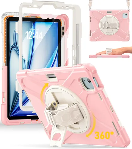 BRAECN Funda para iPad Air de 11 pulgadas 2026 (M4) 2025 (M3) 2024 (M2), iPad Pro de 11 pulgadas (4ª/3ª/2ª/1ª) y Air 10.9 pulgadas (5ª/4ª) con Rosa