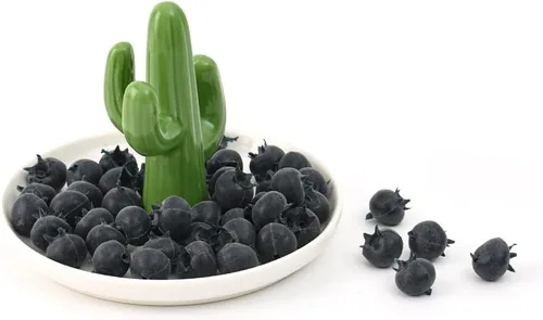 Miniatura 7 de Arándano artificial, 50 unidades de arándanos falsos realistas de simulación de bayas azules de frutas falsas para manualidades, hogar, cocina