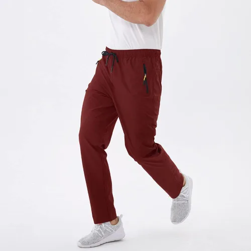 Miniatura 3 de Rapoo Pantalones ligeros para hombre con bolsillos con cremallera, secado rápido, pantalones deportivos de viaje para entrenamiento