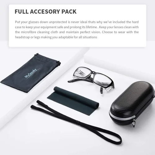 Miniatura 7 de Gafas de Seguridad Graduables Antiempañantes con Bloqueador de Luz Azul, Brazos de Goma Suave Ajustables y Antideslizantes y Almohadillas