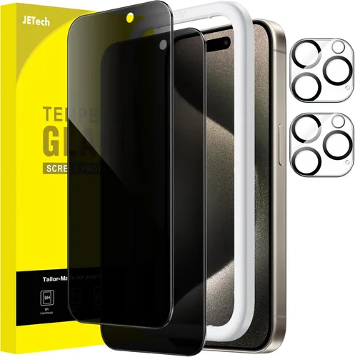 Miniatura 30 de JETech - Protector de pantalla de privacidad para iPhone 17 Pro de 6,3 pulgadas con protector de lente de cámara, película de vidrio templado