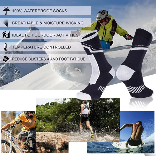 Miniatura 5 de RANDY SUN - Calcetines 100 impermeables unisex para practicar senderismo caminar correr esquiar etc