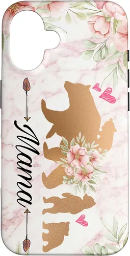 Miniatura 31 de iPhone 15 Plus Mama Bear & Cubs Design Phone Grip para mamá - Funda para 3 niños
