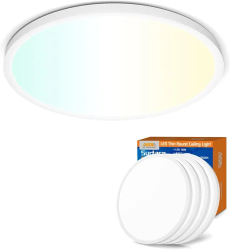 Miniatura 8 de Allsmartlife - Juego de 2 lámparas de techo empotradas, lámpara de techo LED redonda regulable CCT 3000K/4000K/6500K, lámparas de 24W de 12 pulgadas