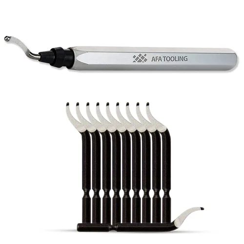 AFA Tooling - Herramienta de desbarbado con 11 cuchillas giratorias de acero de alta velocidad M2 - Funciona en metal, resina, tubos de PVC, cobre,