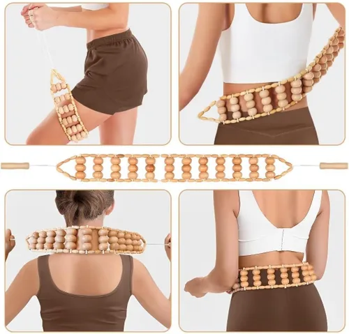 Miniatura 5 de JUANWAN Herramientas de masaje de terapia de madera 12 en 1, masajeador de drenaje linfático, masaje de madera, herramientas de escultura corporal