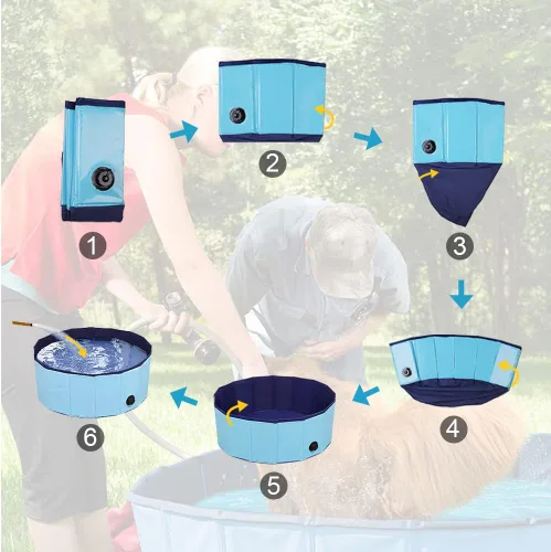 Miniatura 6 de Piscina plegable para perros, piscina para mascotas, piscina de natación para perros, piscina de natación para mascotas, PVC, antideslizante