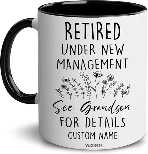 Miniatura 14 de WHIDOBE Regalos de jubilación para mujeres, regalos de jubilación para abuela, mujer, mamá, compañera de trabajo, taza jubilada bajo nueva gestión
