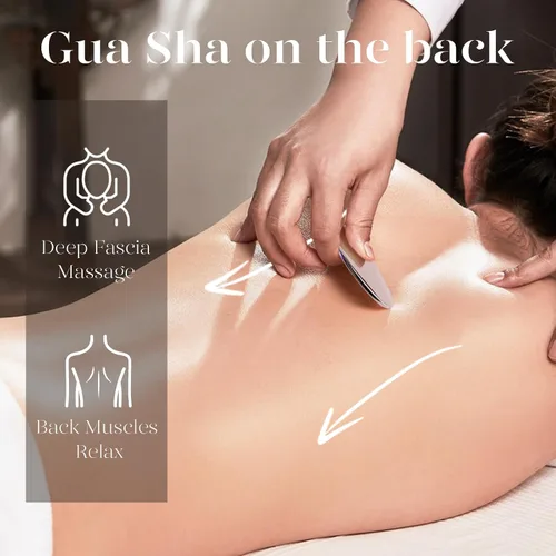 Miniatura 3 de BAIMEI IcyMe - Masajeador facial Gua Sha de acero inoxidable Relaja los músculos de la espalda Escultura facial Rutina diaria de belleza