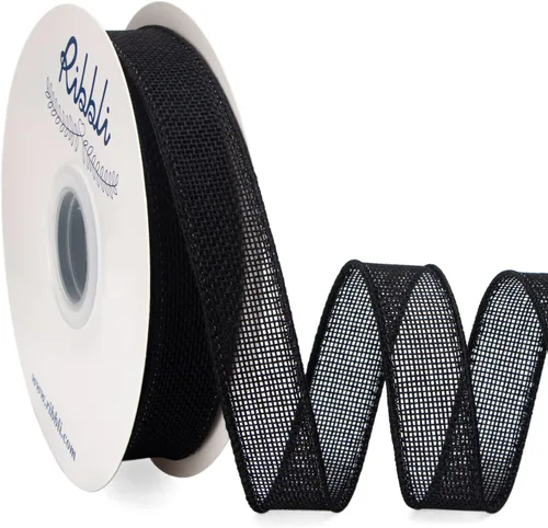 Miniatura 7 de Ribbli Cinta de arpillera natural con alambre, 1 pulgada x 20 yardas continuas, cinta de borde con alambre para coronas, lazos grandes, decoración