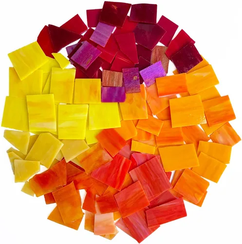 Miniatura 10 de Coloridos restos de vitrales, mosaico de vidrio transparente para manualidades a granel, hojas de vitrales irregulares, paquete de valor de 35 onzas