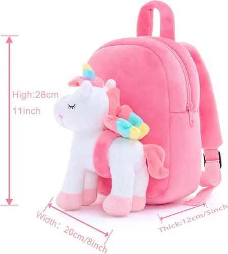 Miniatura 8 de Lazada Mochila para niños pequeños, juguetes de animales de peluche, mochila pequeña, color gris, 9.5 pulgadas