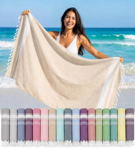 Miniatura 52 de LANE LINEN - Paquete de 4 toallas de playa de gran tamaño, toalla de piscina prelavada, extragrande, de secado rápido y sin arena, toalla de viaje